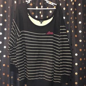 Black and white striped Love sweater by Torrid